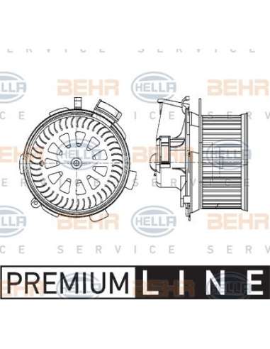 Ventilador habitáculo Hella 8EW 009 158-371 - Soplador habitáculo PEUGEOT 206 (T1 ) BEHR HELLA SERVICE  PREMIUM LINE 