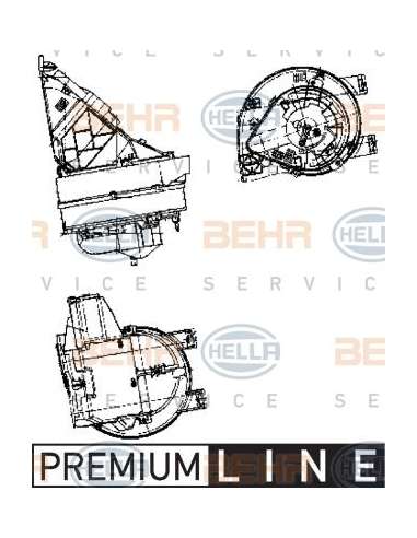 Ventilador habitáculo Izq. Hella 8EW 009 158-391 - Soplador habitáculo FIAT / PEUGEOT  / CITROEN BEHR HELLA SERVICE  PRE...