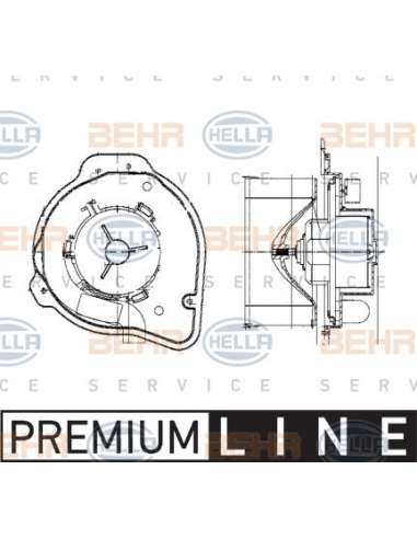 Ventilador habitáculo Hella 8EW 009 159-281 - Soplador habitáculo VOLVO 240 BEHR HELLA SERVICE  PREMIUM LINE 