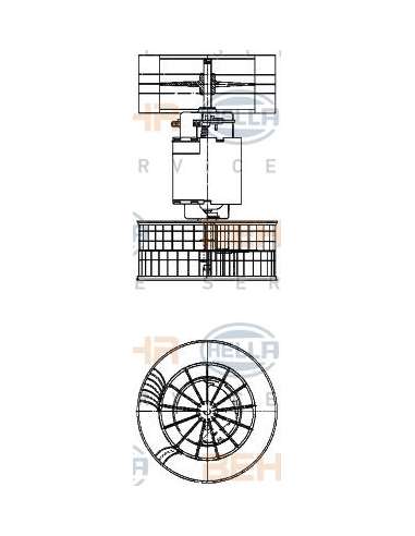 Ventilador habitáculo Hella 8EW 009 159-361 - Soplador habitáculo BMW 5 (E34) / 7  (E32) / 8 BEHR HELLA SERVICE  PREMIUM...