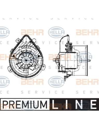 Ventilador habitáculo Der. Hella 8EW 009 159-391 - Soplador habitáculo CITROEN EVASION  / JUMPY BEHR HELLA SERVICE  PREM...