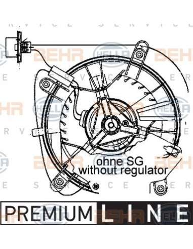 Ventilador habitáculo Hella 8EW 009 159-461 - Soplador habitáculo MB E-CL. (W210) BEHR HELLA SERVICE  PREMIUM LINE 