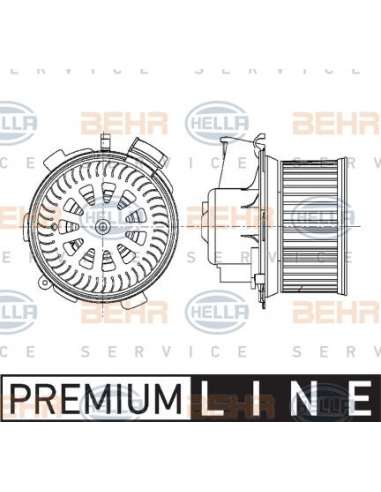 Ventilador habitáculo Hella 8EW 009 159-481 - Soplador habitáculo PEUGEOT 206 (T1 ) BEHR HELLA SERVICE  PREMIUM LINE 