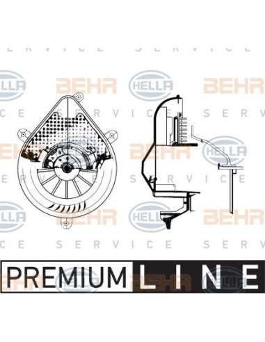 Ventilador habitáculo Hella 8EW 009 159-681 - Soplador habitáculo PEUGEOT 306 BEHR HELLA SERVICE  PREMIUM LINE 