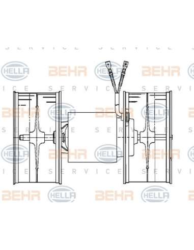 Ventilador habitáculo Hella 8EW 009 159-711 - Soplador habitáculo MB (W124) BEHR HELLA SERVICE  PREMIUM LINE 