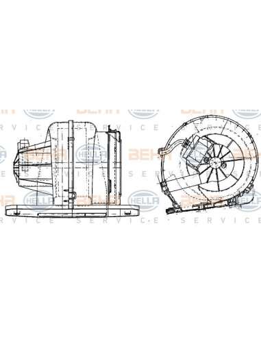 Ventilador habitáculo Hella 8EW 351 041-231 - Soplador hab. +carcasa RENAULT CLIO  I AC BEHR HELLA SERVICE  PREMIUM LINE 