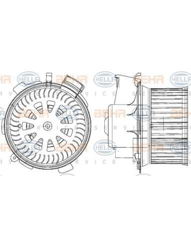 Ventilador habitáculo Hella 8EW 351 041-521 - Soplador habitáculo CITROEN XSARA P ICASSO BEHR HELLA SERVICE  PREMIUM LINE 