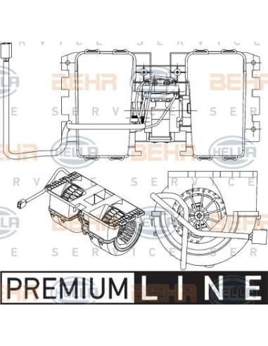 Ventilador habitáculo Hella 8EW 351 042-711 - Soplador hab. +carcasa MB E2000 ECO NIC BEHR HELLA SERVICE  PREMIUM LINE 
