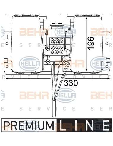 Ventilador habitáculo Hella 8EW 351 104-031 - Soplador habitáculo FENDT FAVORIT /  FARMER BEHR HELLA SERVICE  PREMIUM LINE 