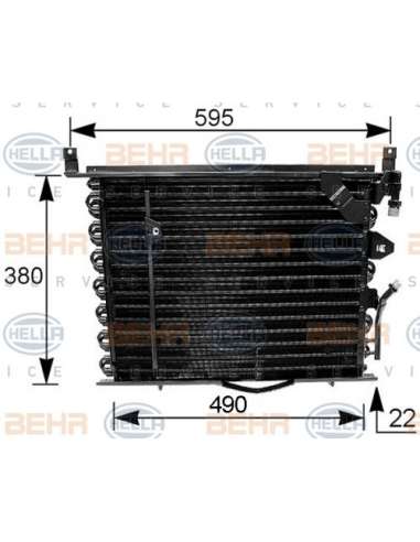 Condensador, aire acondicionado Hella 8FC 351 035-161 - Condensador MB 190 (W201) BEHR HELLA SERVICE  PREMIUM LINE 