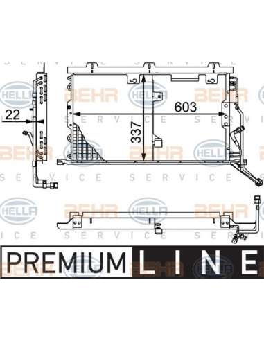 Condensador, aire acondicionado Hella 8FC 351 037-311 - Condensador MB SL (R129) BEHR HELLA SERVICE  PREMIUM LINE 