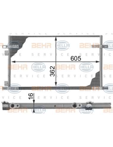 Condensador, aire acondicionado Hella 8FC 351 300-014 - Condensador RENAULT ESPACE III/LAGU NA BEHR HELLA SERVICE  PREMI...