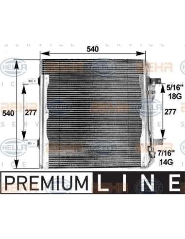 Condensador, aire acondicionado Hella 8FC 351 300-141 - Condensador MB ATEGO I BEHR HELLA SERVICE  PREMIUM LINE 