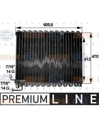 Condensador, aire acondicionado Hella 8FC 351 300-151 - Condensador MB MK / SK / NG BEHR HELLA SERVICE  PREMIUM LINE 