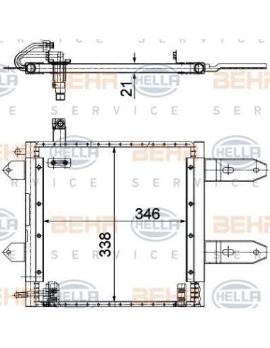 Condensador, aire acondicionado Hella 8FC 351 300-171 - Condensador VW LUPO / POLO BEHR HELLA SERVICE  PREMIUM LINE 