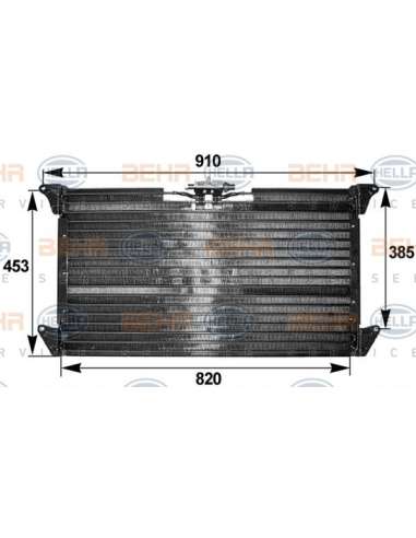 Condensador, aire acondicionado Hella 8FC 351 300-191 - Condensador SCANIA SERIE 4 BEHR HELLA SERVICE  PREMIUM LINE 