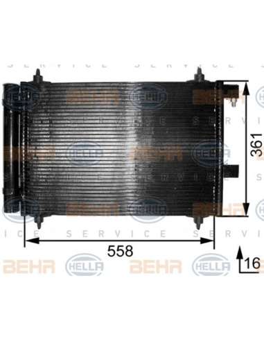 Condensador, aire acondicionado Hella 8FC 351 300-251 - Condensador CITROEN C5 BEHR HELLA SERVICE  PREMIUM LINE 