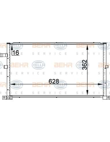 Condensador, aire acondicionado Hella 8FC 351 300-324 - Condensador FORD MONDEO III BEHR HELLA SERVICE  PREMIUM LINE 