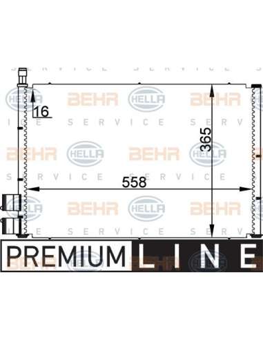 Condensador, aire acondicionado Hella 8FC 351 300-351 - Condensador FORD FIESTA IV BEHR HELLA SERVICE  PREMIUM LINE 