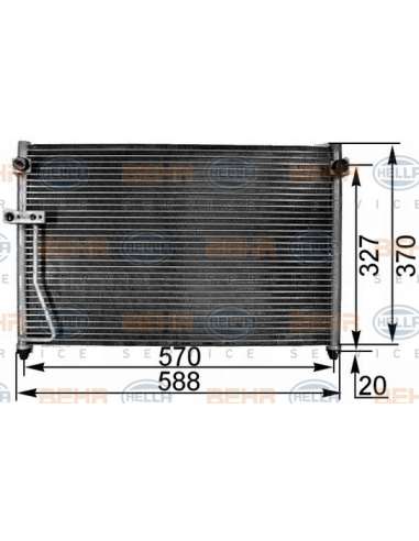 Condensador, aire acondicionado Hella 8FC 351 300-421 - Condensador MAZDA 626 BEHR HELLA SERVICE  PREMIUM LINE 