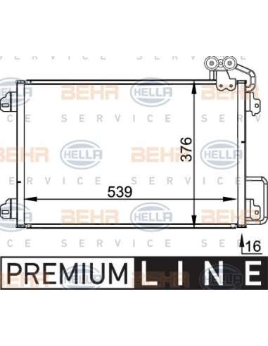Condensador, aire acondicionado Hella 8FC 351 300-511 - Condensador RENAULT MEGANE / SCENIC BEHR HELLA SERVICE  PREMIUM ...