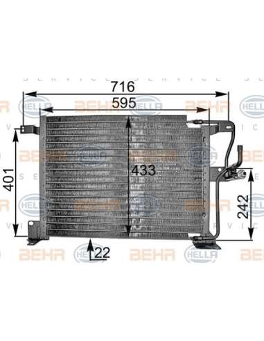 Condensador, aire acondicionado Hella 8FC 351 300-591 - Condensador JEEP GRAND CHEROKEE I BEHR HELLA SERVICE  PREMIUM LINE 