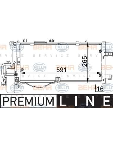 Condensador, aire acondicionado Hella 8FC 351 300-611 - Condensador OPEL CORSA C BEHR HELLA SERVICE  PREMIUM LINE 