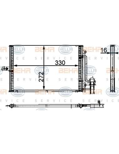 Condensador, aire acondicionado Der. Hella 8FC 351 300-694 - Condensador PORSCHE 911(996)/BOXSTE R BEHR HELLA SERVICE  P...