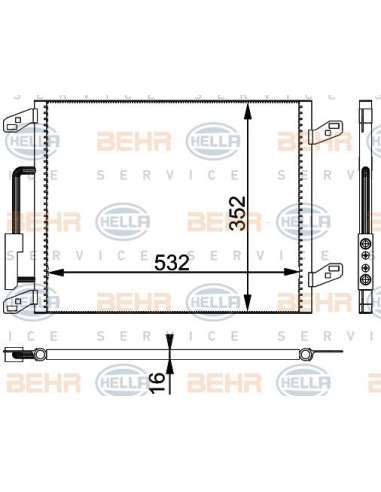 Condensador, aire acondicionado Hella 8FC 351 301-101 - Condensador LANCIA LYBRA BEHR HELLA SERVICE  PREMIUM LINE 