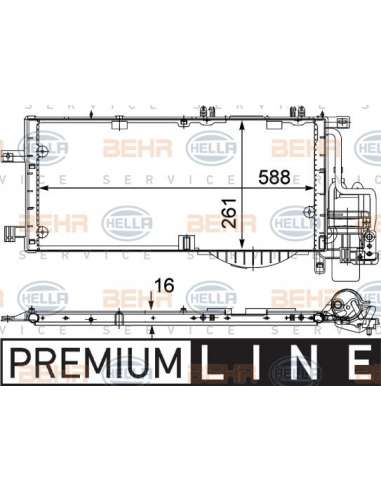 Condensador, aire acondicionado Hella 8FC 351 301-201 - Condensador OPEL CORSA C DIESEL BEHR HELLA SERVICE  PREMIUM LINE 