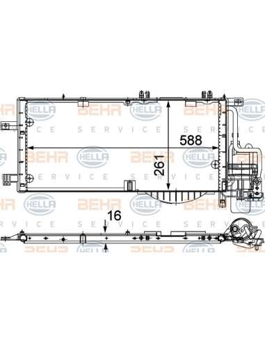 Condensador, aire acondicionado Hella 8FC 351 301-204 - Condensador OPEL CORSA C DIESEL BEHR HELLA SERVICE  PREMIUM LINE 