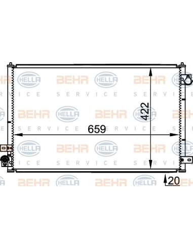 Condensador, aire acondicionado Hella 8FC 351 301-231 - Condensador JAGUAR S-TYPE BEHR HELLA SERVICE  PREMIUM LINE 