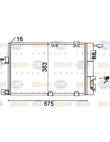 Condensador, aire acondicionado Hella 8FC 351 301-244 - Condensador OPEL/HOLDEN ASTRA 98- BEHR HELLA SERVICE  PREMIUM LINE 