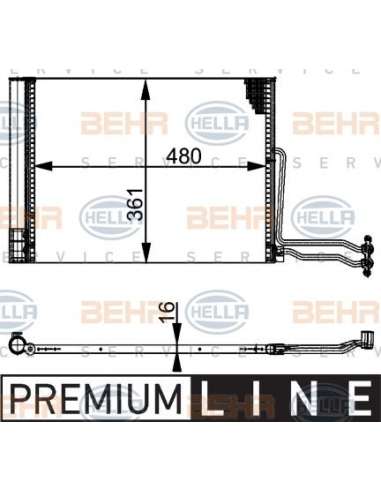 Condensador, aire acondicionado Hella 8FC 351 301-301 - Condensador MINI ONE D BEHR HELLA SERVICE  PREMIUM LINE 