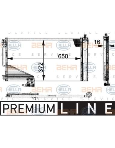 Condensador, aire acondicionado Hella 8FC 351 301-351 - Condensador MB C-CL. (W203) BEHR HELLA SERVICE  PREMIUM LINE 