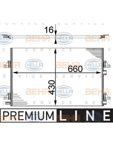 Condensador, aire acondicionado Hella 8FC 351 301-431 - Condensador RENAULT ESPACE IV BEHR HELLA SERVICE  PREMIUM LINE 