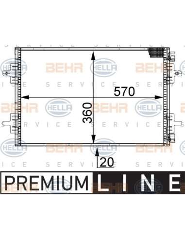 Condensador, aire acondicionado Hella 8FC 351 301-441 - Condensador RENAULT ESPACE III BEHR HELLA SERVICE  PREMIUM LINE 