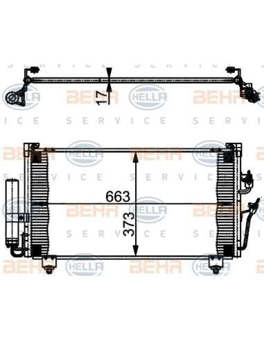 Condensador, aire acondicionado Hella 8FC 351 301-581 - Condensador MITSUBISHI OUTLANDER BEHR HELLA SERVICE  PREMIUM LINE 