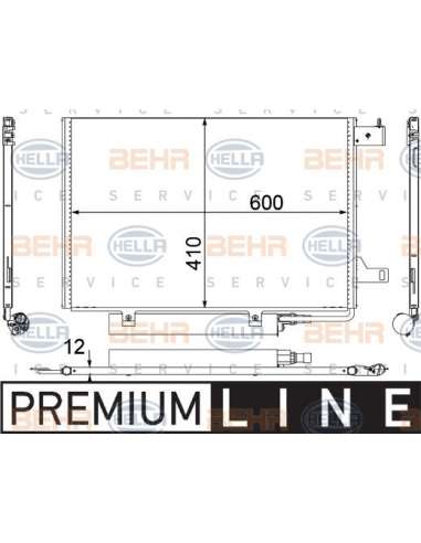 Condensador, aire acondicionado Hella 8FC 351 301-681 - Condensador MB A-/B-CL. (W169/W245) BEHR HELLA SERVICE  PREMIUM ...