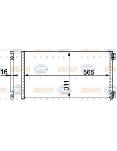 Condensador, aire acondicionado Hella 8FC 351 301-721 - Condensador FIAT PUNTO II BEHR HELLA SERVICE  PREMIUM LINE 