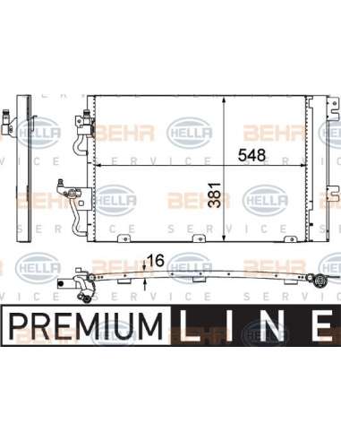 Condensador, aire acondicionado Hella 8FC 351 301-761 - Condensador OPEL ASTRA H PETROL MAN . BEHR HELLA SERVICE  PREMIU...