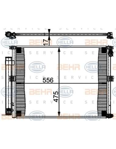 Condensador, aire acondicionado Hella 8FC 351 301-791 - Condensador TOYOTA 4 RUNNER 03~04 BEHR HELLA SERVICE  PREMIUM LINE 