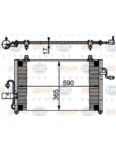 Condensador, aire acondicionado Hella 8FC 351 302-051 - Condensador DAEWOO REZZO BEHR HELLA SERVICE  PREMIUM LINE 