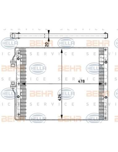 Condensador, aire acondicionado Hella 8FC 351 302-181 - Condensador IVECO EUROCARGO BEHR HELLA SERVICE  PREMIUM LINE 