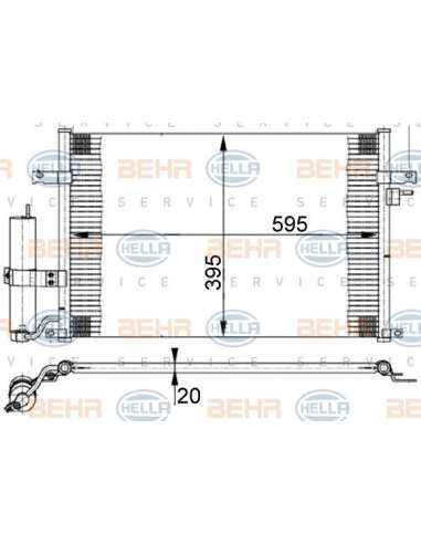 Condensador, aire acondicionado Hella 8FC 351 302-191 - Condensador DAEWOO NUBIRA III 03- BEHR HELLA SERVICE  PREMIUM LINE 