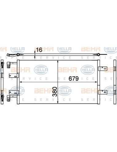Condensador, aire acondicionado Hella 8FC 351 303-591 - Condensador OPEL VIVARO BEHR HELLA SERVICE  PREMIUM LINE 