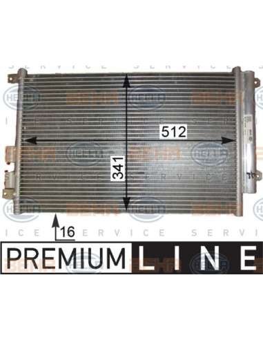 Condensador, aire acondicionado Hella 8FC 351 343-501 - Condensador ALFA ROMEO 147 (937) BEHR HELLA SERVICE  PREMIUM LINE 