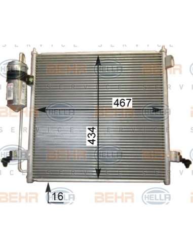 Condensador, aire acondicionado Hella 8FC 351 343-581 - Condensador MITSUBISHI L 200 (KBT) BEHR HELLA SERVICE  PREMIUM L...