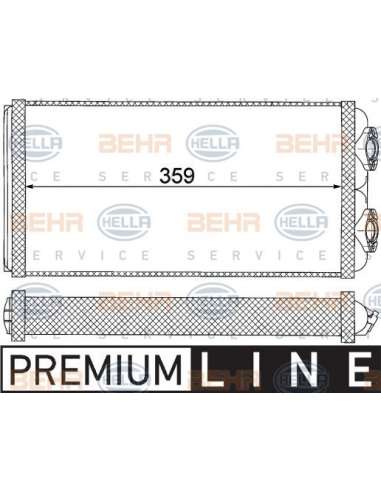 Radiador de calefacción Hella 8FH 351 000-031 - Calefactor MERCEDES E2000 BEHR HELLA SERVICE  PREMIUM LINE 