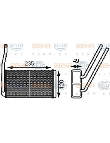 Radiador de calefacción Hella 8FH 351 000-161 - Calefactor LAND ROVER FREELANDER BEHR HELLA SERVICE  PREMIUM LINE 